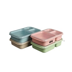 Wheat Straw Grid Insulated Lunch Box