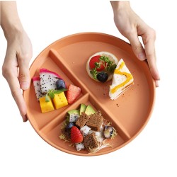 Wheat Straw Three Divider Plate