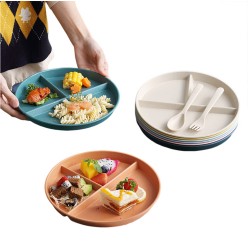 Wheat Straw Three Divider Plate