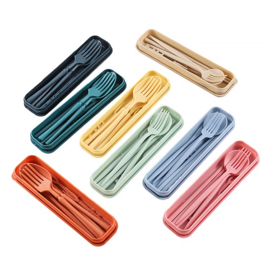 6-in-1 Wheat Straw Portable Tableware Set