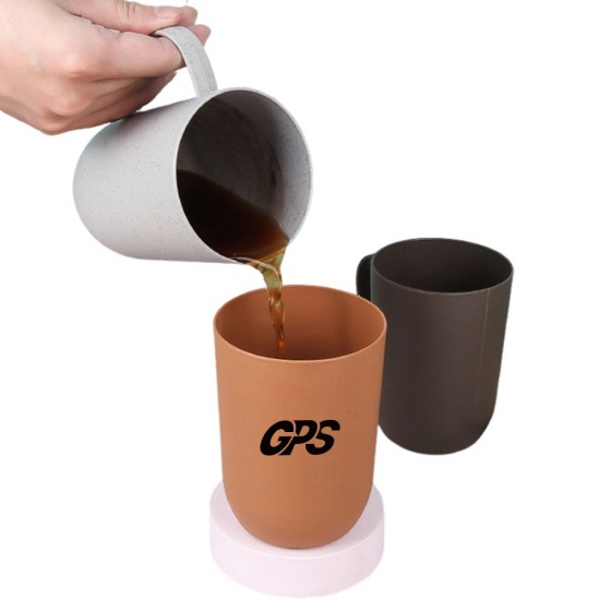 Retro Wheat straw Drinking Cup with Handle 