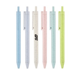 Eco- Friendly Retractable Wheat Straw Ballpoint Pen