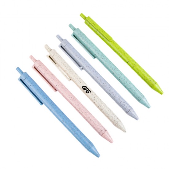 Eco- Friendly Retractable Wheat Straw Ballpoint Pen