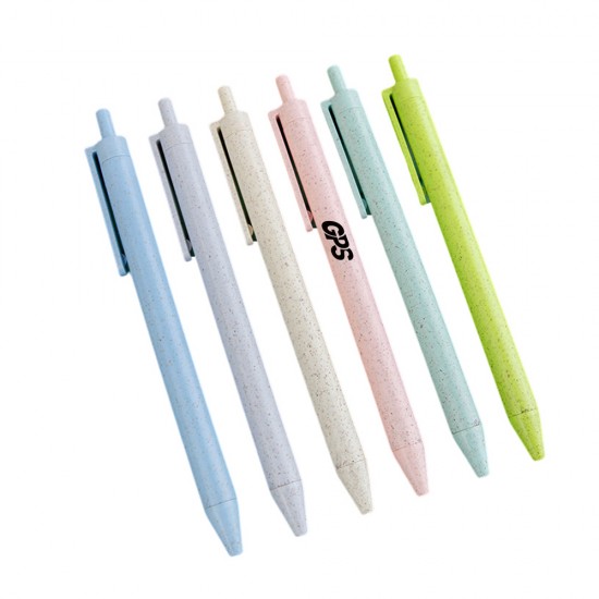Eco- Friendly Retractable Wheat Straw Ballpoint Pen