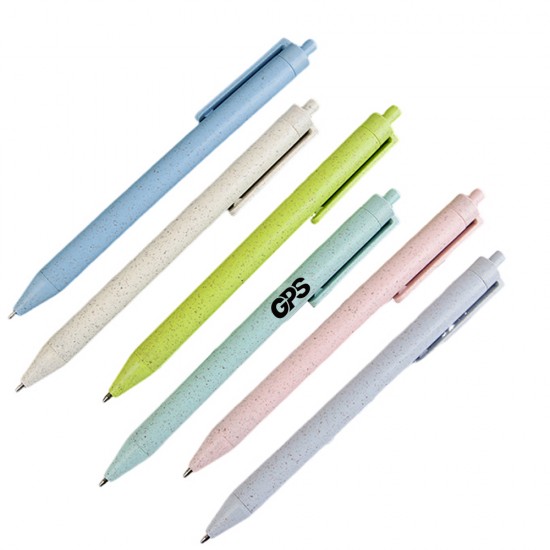 Eco- Friendly Retractable Wheat Straw Ballpoint Pen