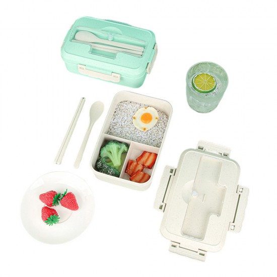 Wheat Straw Lunch Box Set With Tableware