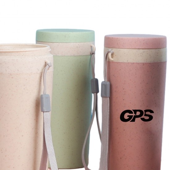 10 OZ. Wheat Straw Double-layer Insulated Bottle