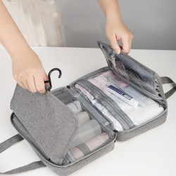 4 Sections Foldable Hanging Toiletry Bag Travel Organizer