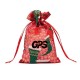 7 " Christmas Patterned Drawstring Gauze Bag