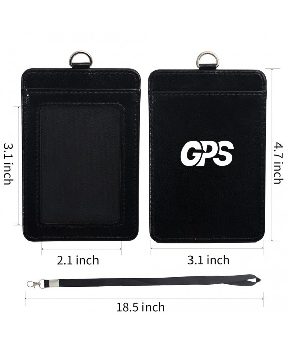 4 5/8 " Lanyard Leather Card Holder