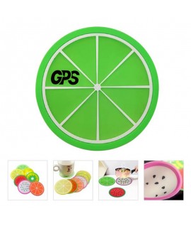 3 3/8 " Colorful Fruit Silicone Drinks Coasters