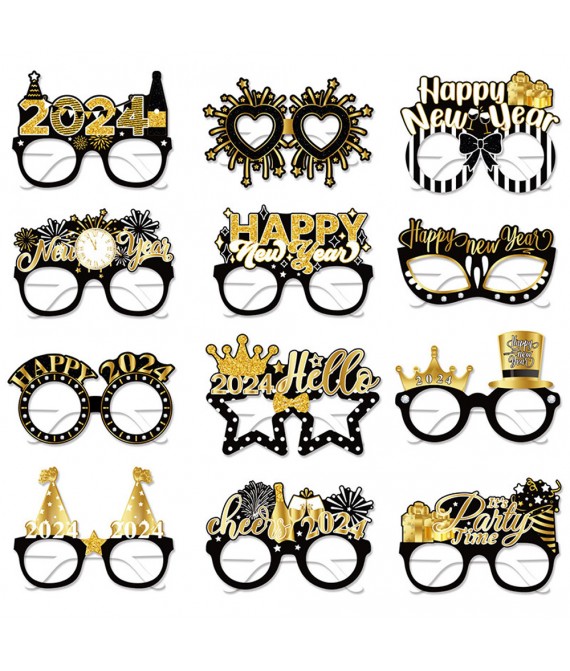 15 3/4" New Year Paper Decorative Glasses