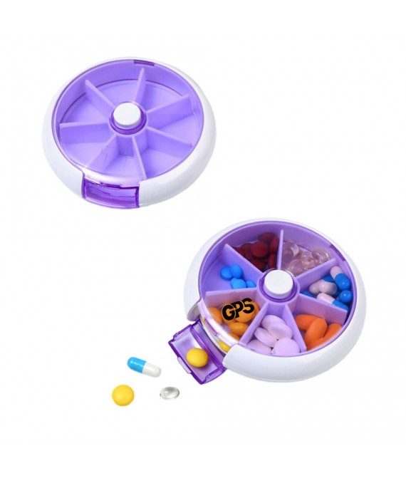 7 Compartments Round Medicine Organizer