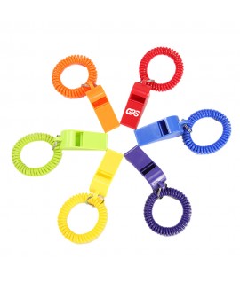2 1/8 " Colorful Whistle With Spiral Bracelet