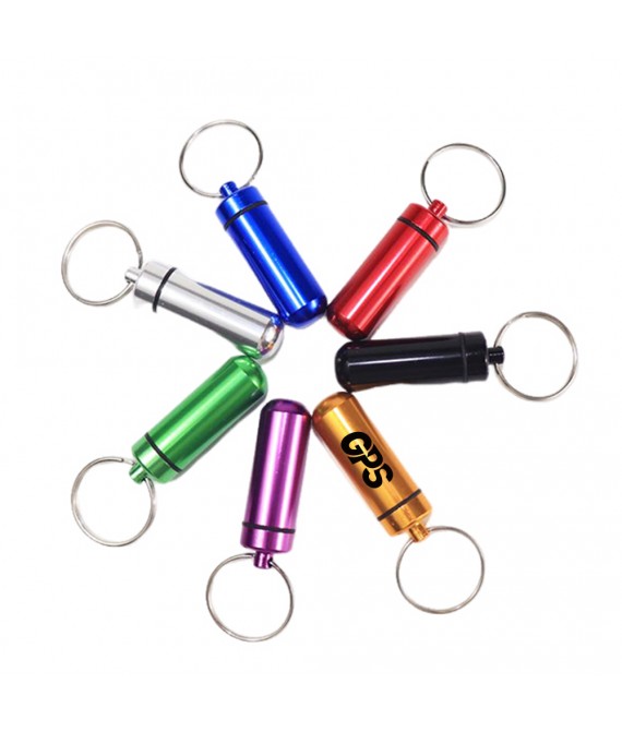 1 7/8 " Aluminium Alloy Pill Case With Keychain