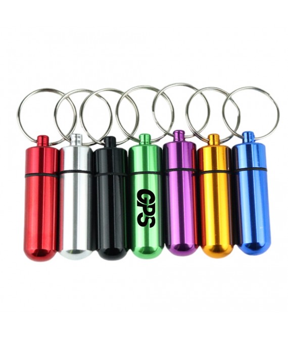 1 7/8 " Aluminium Alloy Pill Case With Keychain