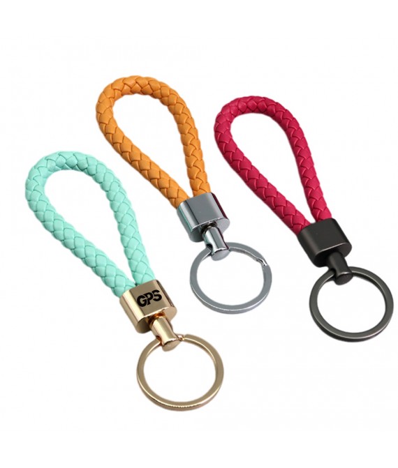 4 3/4 " Braided Woven Rope Rings Keychain