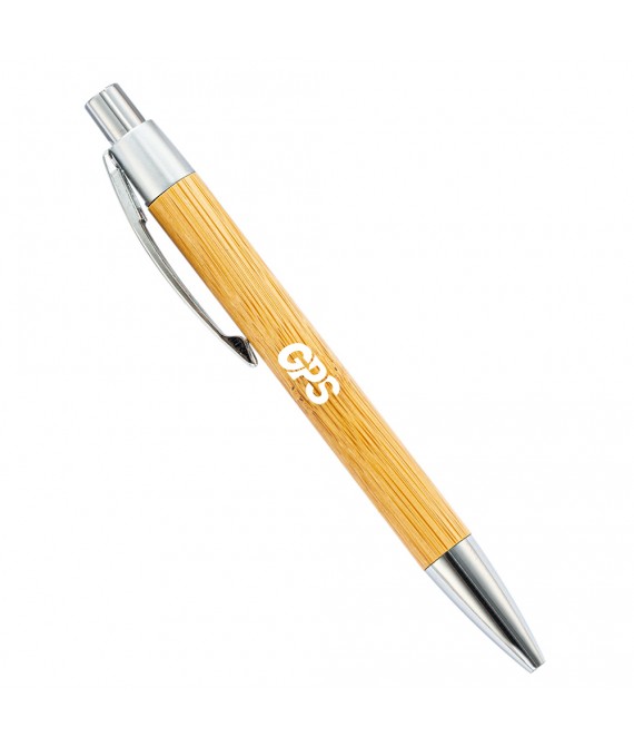 5 3/8 " Bamboo press ballpoint pen