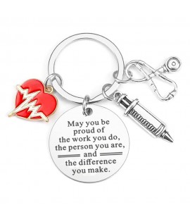 1 1/4 " Nurse Student Gift Keychain