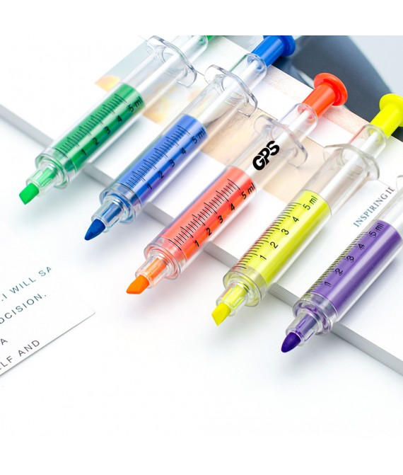 2-In-1 Syringe Highlighter Ballpoint Pen
