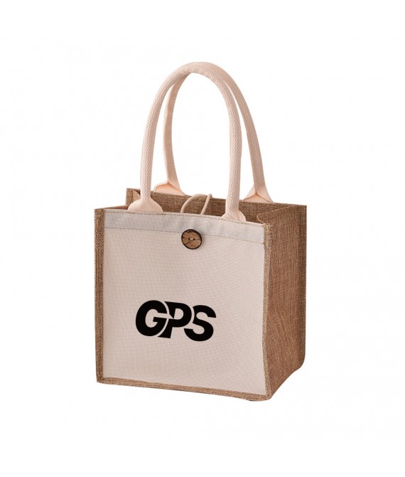 10 " Jute Cotton Laminated Tote Bag