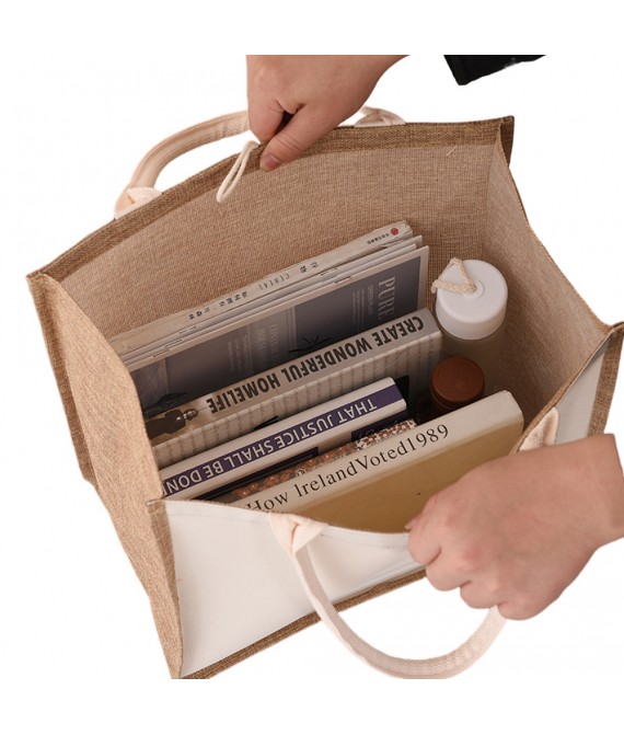 10 " Jute Cotton Laminated Tote Bag