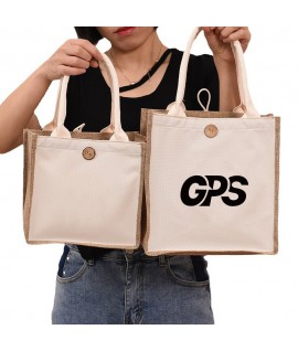 10 " Jute Cotton Laminated Tote Bag