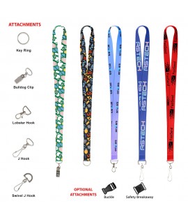 5/8" Single Ended Dye-Sublimation Lanyard 36" Length