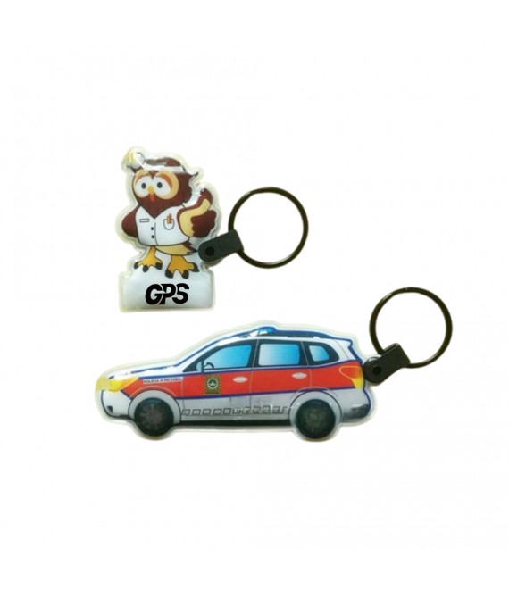 3.3" Customizable Car Shaped PVC Flashlight Keychain