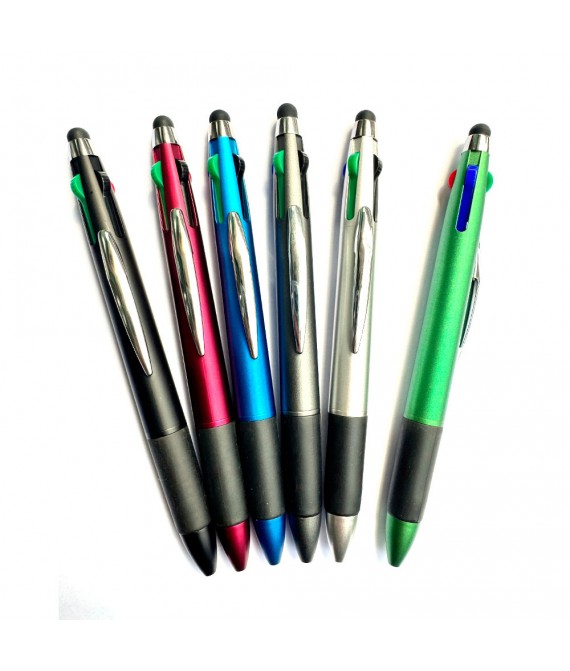5 3/8" x 1/2" Tri Color Touch Ballpoint Pen