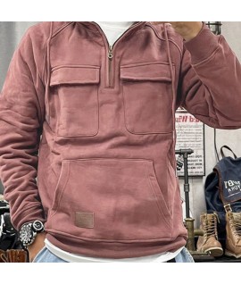 Fashionable Men's Solid Color Hoodie