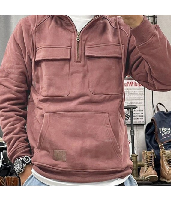 Fashionable Men's Solid Color Hoodie