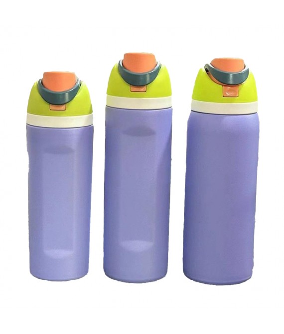 24OZ Double Layer Stainless Steel Portable Thermos Cup With Straw