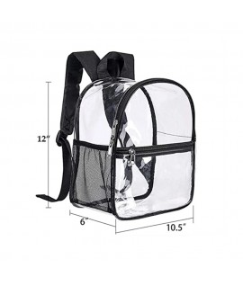 12" x 6" x 10.5" Cold Resistant Transparent PVC Mini Backpack