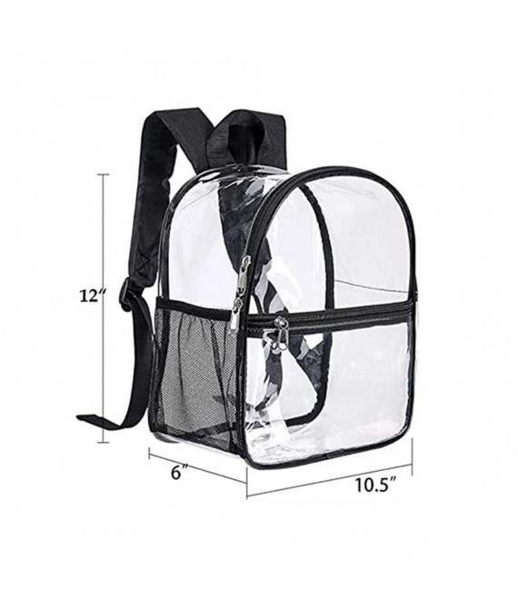 12" x 6" x 10.5" Cold Resistant Transparent PVC Mini Backpack