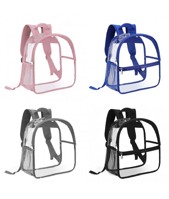 12" x 6" x 10.5" Cold Resistant Transparent PVC Mini Backpack