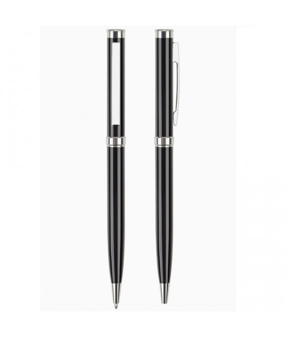 5.3" Black Metal Twist Ballpoint Pen