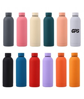 500ml small mouth double wall vacuum flask with rubber paint