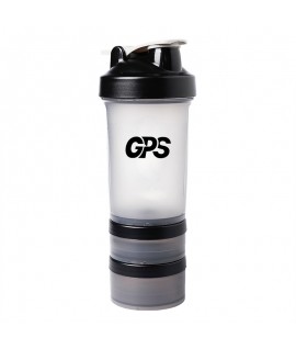 450ml plastic shaker bottle with SS shaker ball and storage for protein powder