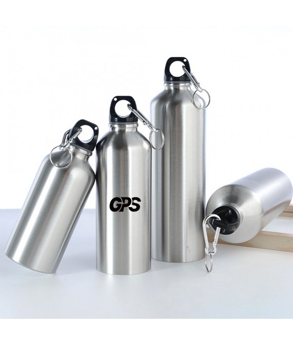 500ml single wall stainless steel 304 material sport water bottle with carabiner