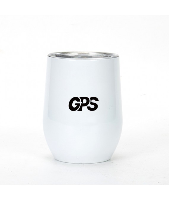 12oz SS304 Coffee Mugs Double Walled Egg Wine Cup With Lid