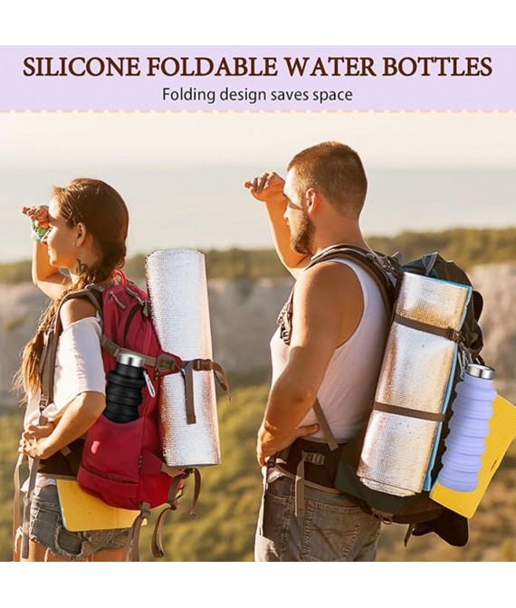 500ml Collapsible Silicone Bottle With Carabiner