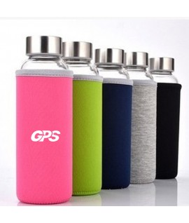 500ml High borosilicate glass water bottle with cloth cover