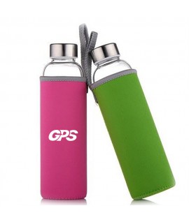 500ml High borosilicate glass water bottle with cloth cover