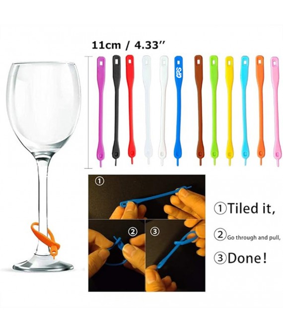 12pcs Set Silicone Wine Cup Glass Markers Party Goblet Marking Tags
