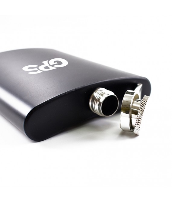 8OZ black color single wall hip flask